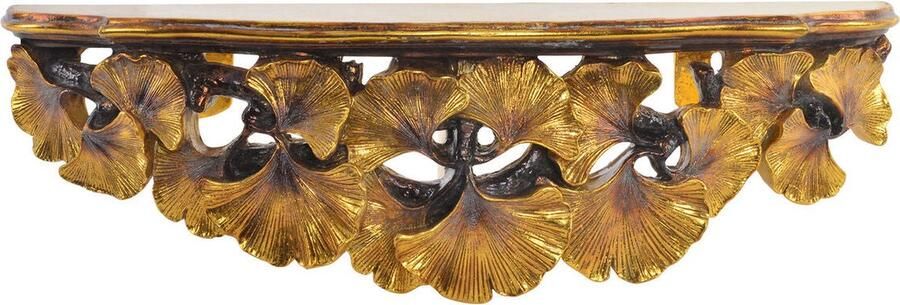 DKD Home Decor Planken Gouden Blad van een plant Hars 46 x 11 5 x 14 cm - Foto 2