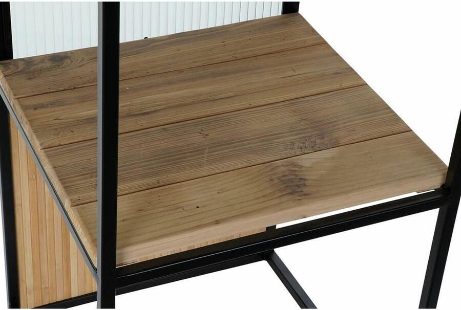 DKD Home Decor Planken Kristal Natuurlijk Zwart Metaal Hout 3 Planken (43 x 43 x 168 cm)