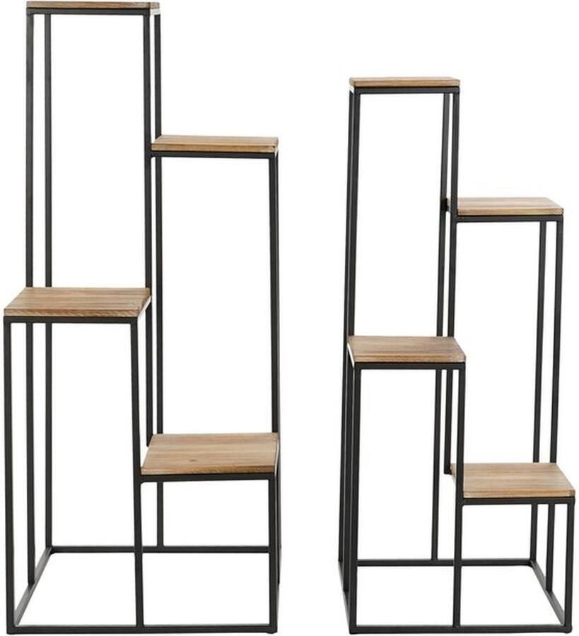 DKD Home Decor Planken Metaal Spar (2 pcs) (35.5 x 35.5 x 90 cm) (40 x 40 x 100 cm)