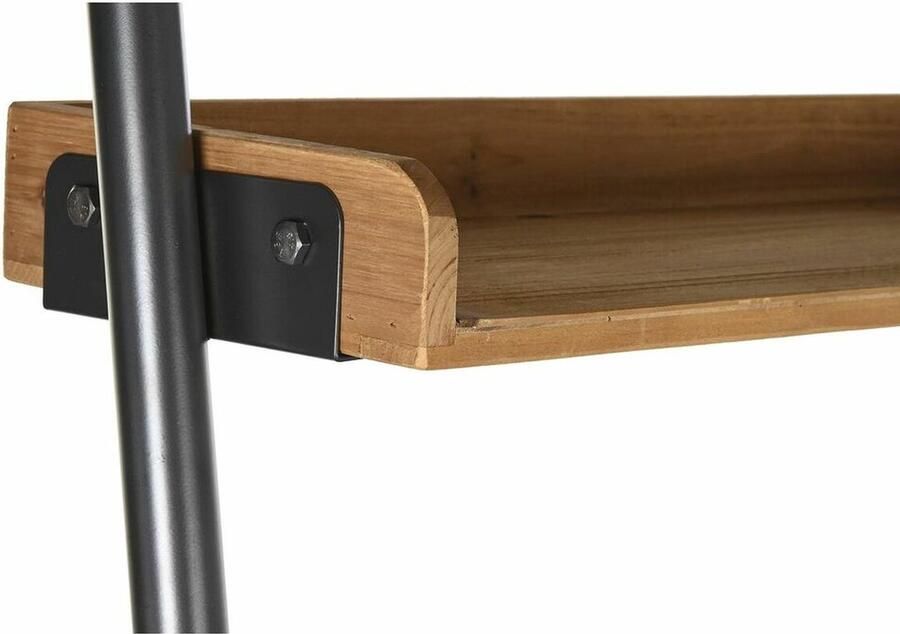 DKD Home Decor Planken Spar Natuurlijk Zwart Metaal 1 Planken (67 x 40 x 155 cm)