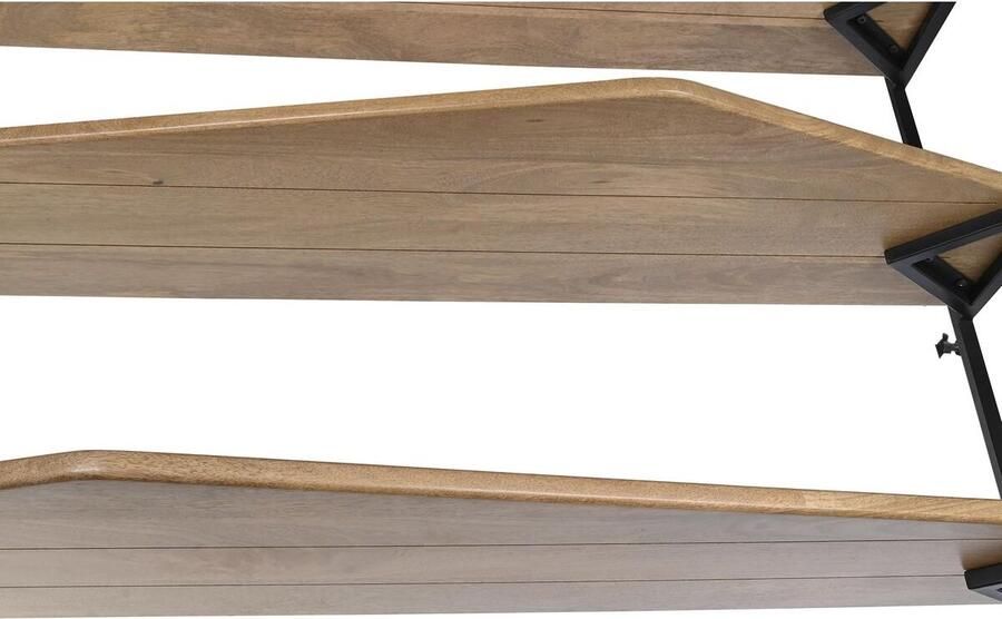 DKD Home Decor Planken Zwart Natuurlijk Metaal Mangohout 150 x 40 x 181 cm