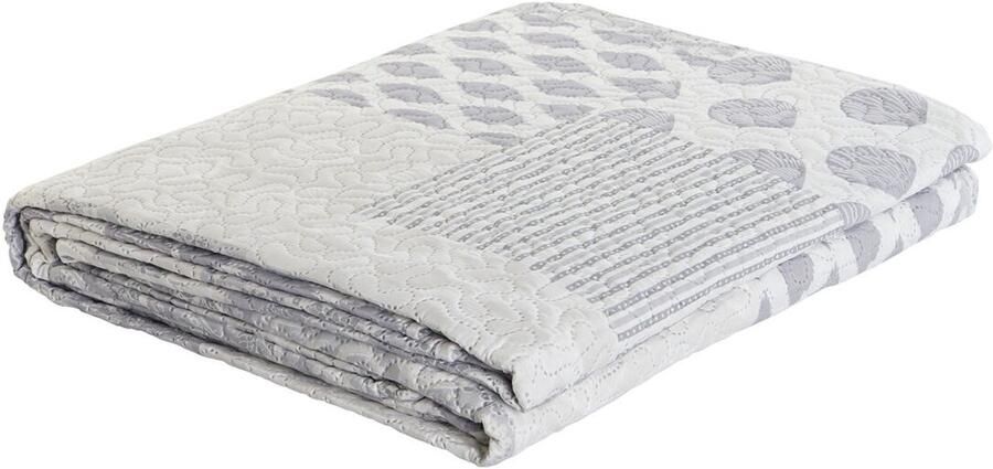 DKD Home Decor Sprei Beige Grijs Bed van 90 Bed van 150 180 x 260 x 1 cm