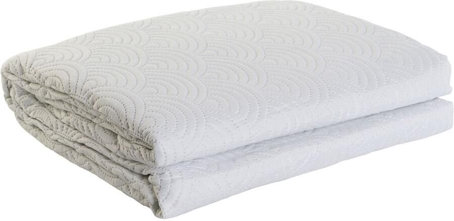 DKD Home Decor Sprei Wit Bed van 180 270 x 270 x 1 cm