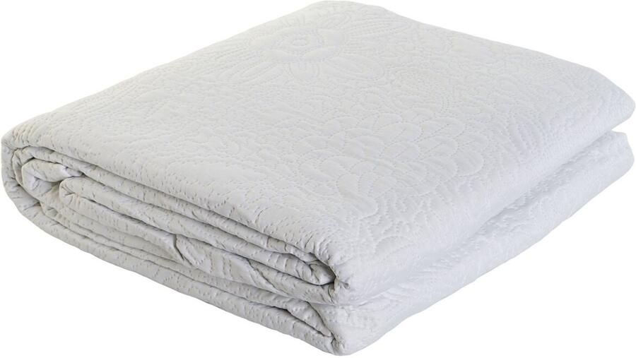 DKD Home Decor Sprei Wit Bed van 180 270 x 270 x 1 cm