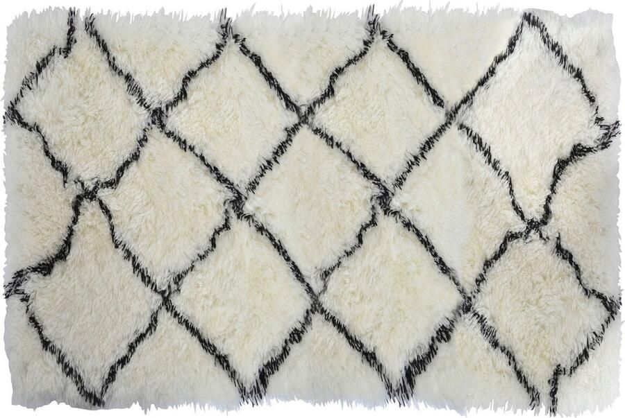 DKD Home Decor Tapijt 160 x 230 x 5 cm Polyester Wit Ruiten