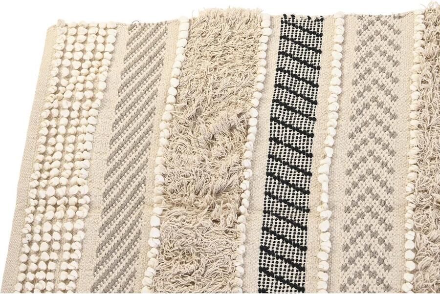 DKD Home Decor Tapijt 230 x 160 x 1 cm Zwart Beige Katoen Boho