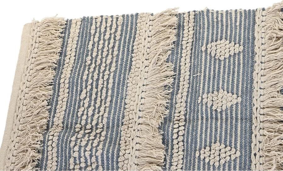 DKD Home Decor Tapijt 230 x 160 x 2 cm Blauw Katoen Wit Boho