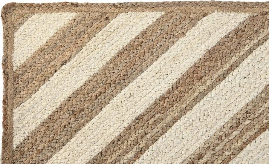 DKD Home Decor Tapijt Scandi Wit Lichtbruin Jute (120 x 180 x 1 cm)