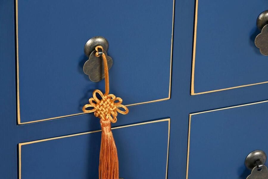 DKD Home Decor Tv-meubel Blauw Gouden Spar Hout MDF 130 x 24 x 51 cm - Foto 2