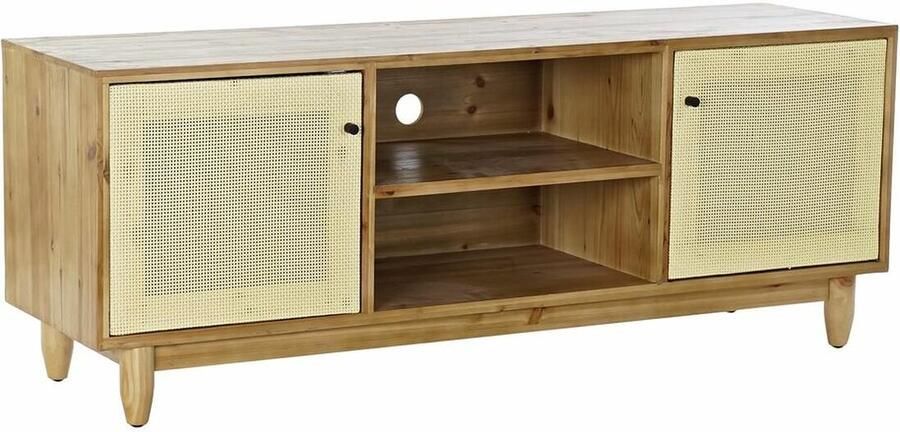 DKD Home Decor Tv-meubel Bruin 140 x 38 x 53 cm Spar Natuurlijk Rotan