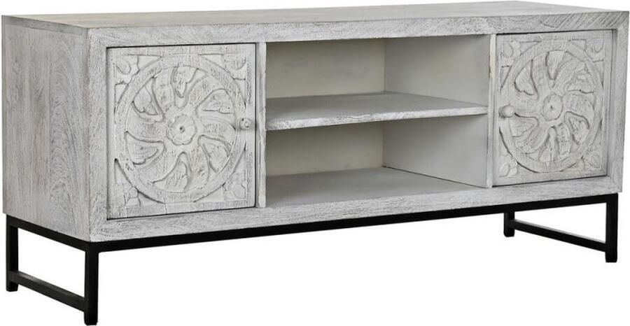 DKD Home Decor Tv-meubel Metaal Mangohout (130 x 40 x 55 cm)