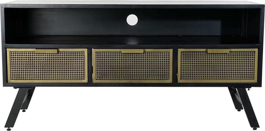 DKD Home Decor Tv-meubel Zwart Metaal Gouden (125 x 41 x 62 cm)