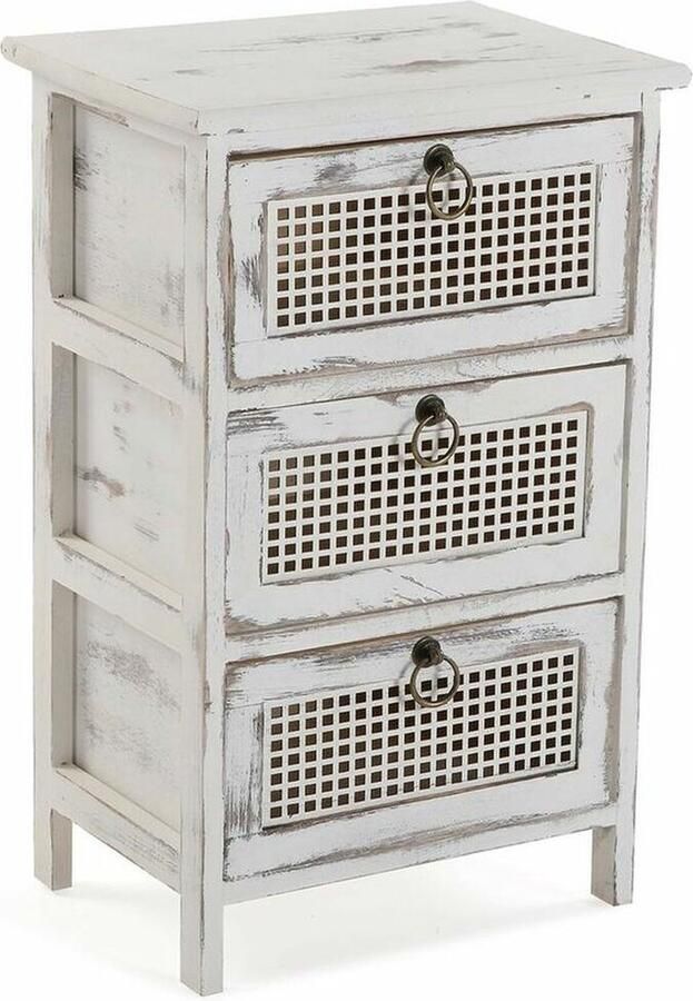 DKD Home Decor Versa Ladenkast Versa Old Wit Hout Paulownia Hout Modern 27 X 59 X 37 Cm