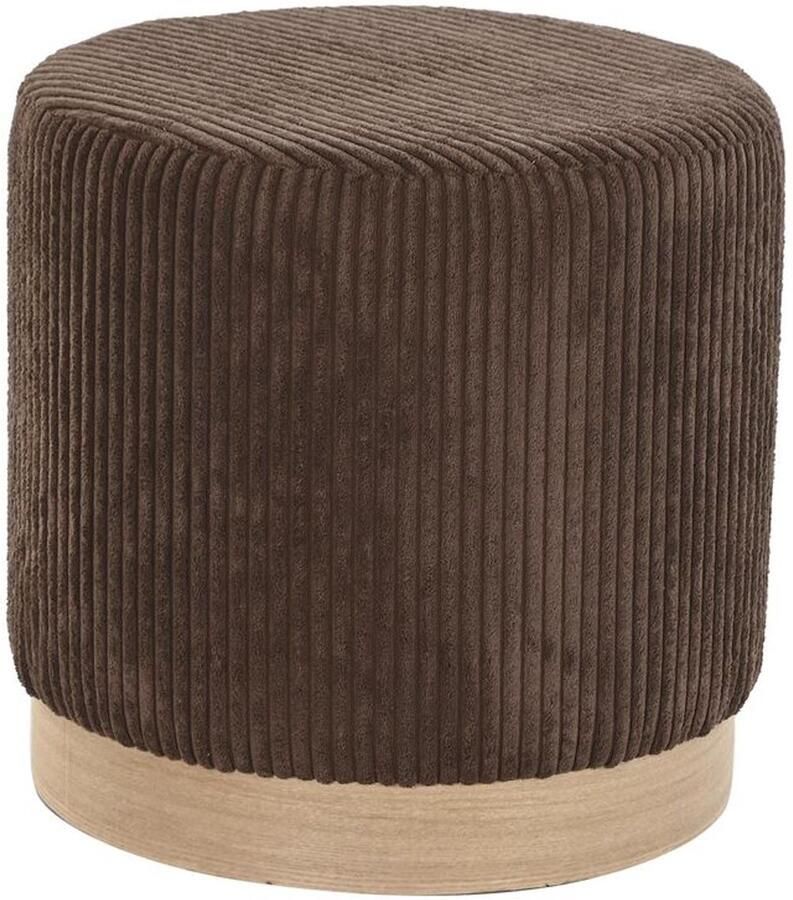 DKD Home Decor Voetensteun Polyester Lichtbruin Pijnboom Corduroy (40 x 40 x 40 cm)