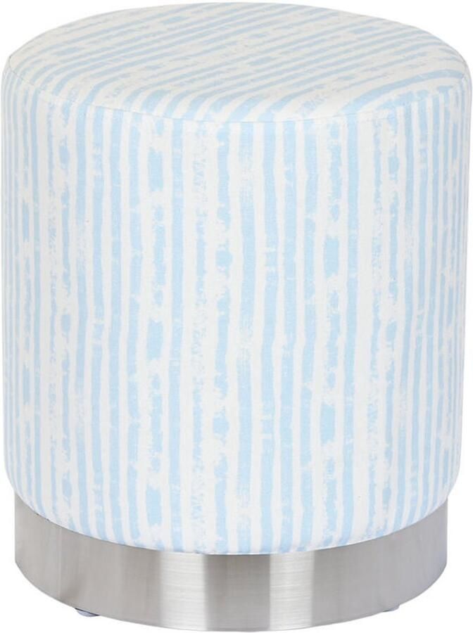 DKD Home Decor Voetensteun Blauw Wit Metaal Strepen Mediterrane 34 x 34 x 40 cm