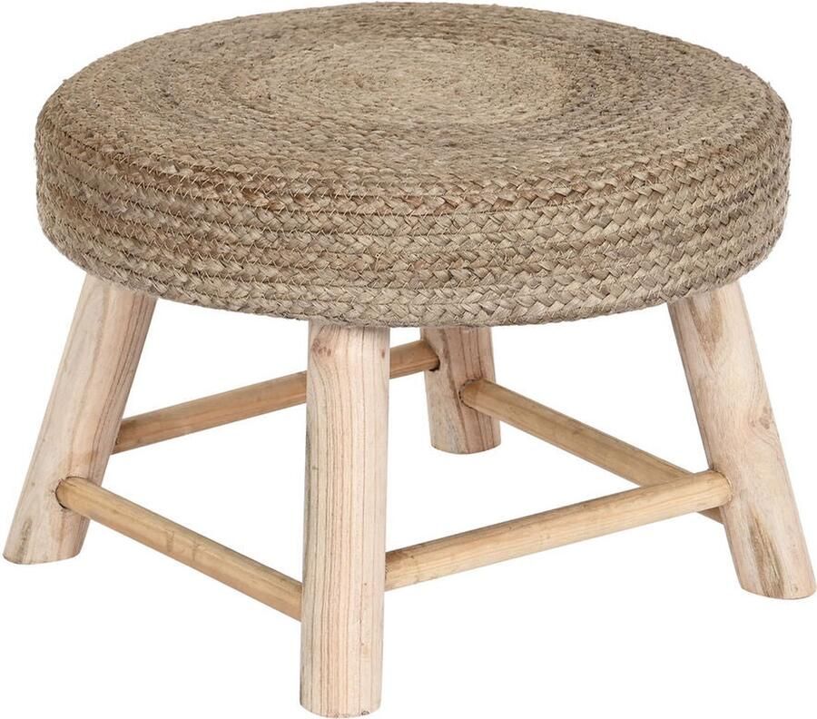 DKD Home Decor Voetensteun Bruin Jute Natuurlijk Stads 50 x 50 x 35 cm