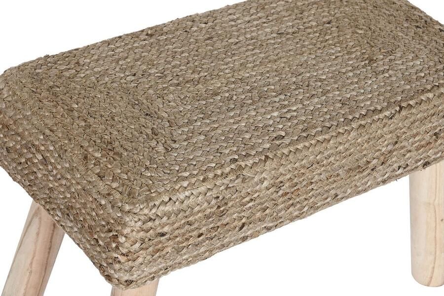DKD Home Decor Voetensteun Bruin Jute Natuurlijk Stads 60 x 30 x 40 cm