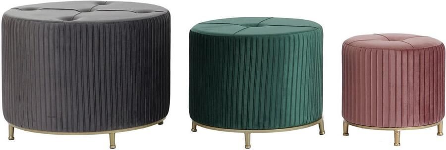 DKD Home Decor Voetensteun Fluweel 60 x 60 x 45 cm Hout MDF