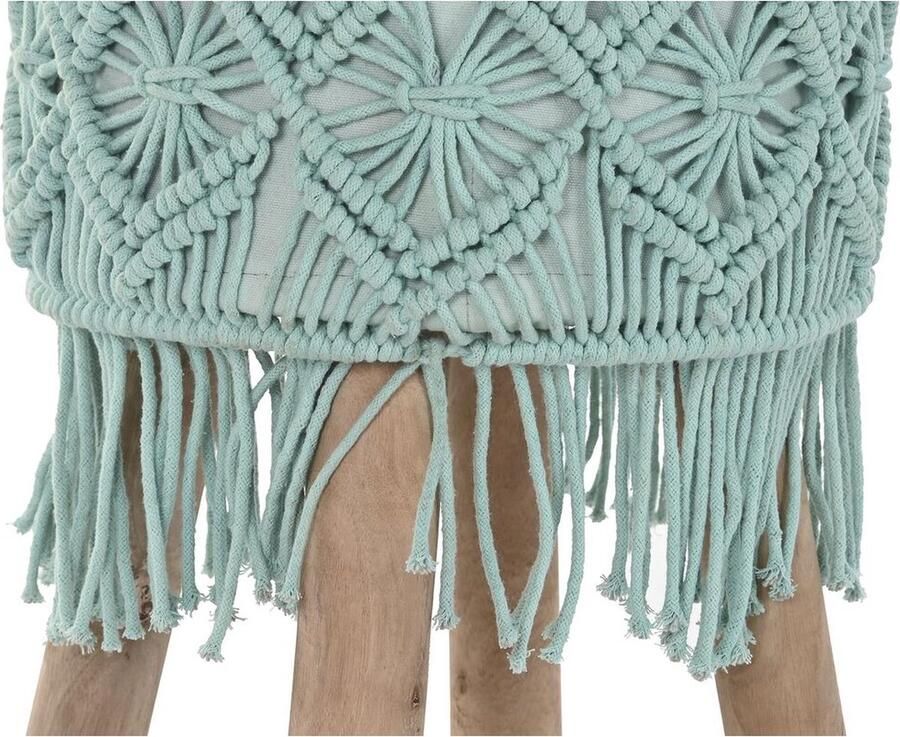 DKD Home Decor Voetensteun Hout Bruin Katoen Munt (30 x 30 x 45 cm) (33 x 33 x 43 cm)