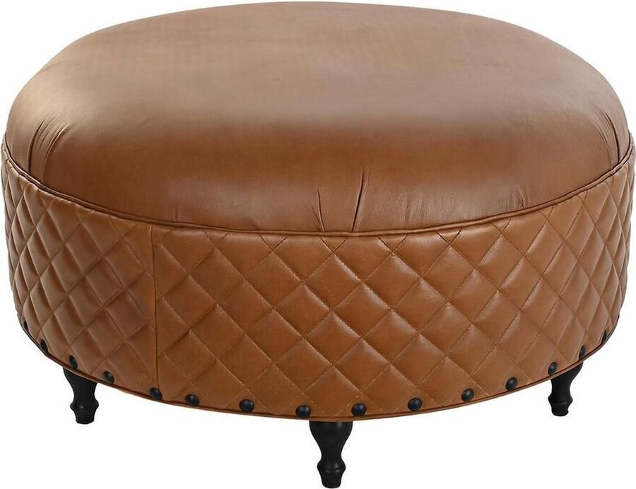 DKD Home Decor Voetensteun Hout Bruin Leer (94 x 94 x 54 cm)