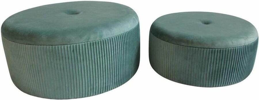 DKD Home Decor Voetensteun Polyester MDF Groen (70 x 70 x 28 cm)