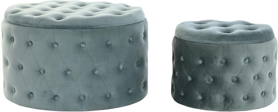 DKD Home Decor Voetensteun Polyester MDF Groen (70 x 70 x 42 cm)