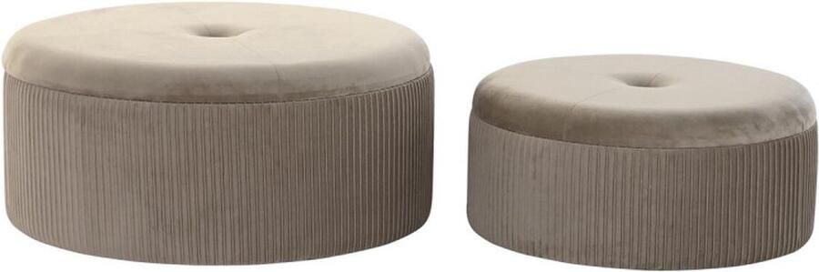 DKD Home Decor Voetensteun Polyester MDF Lichtgrijs (70 x 70 x 32 cm) (70 x 70 x 28 cm)