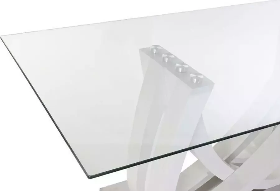 DKD Home Decor Eettafel Kristal Ziverachtig Transparant Wit Hout MDF (180 x 90 x 76 cm)