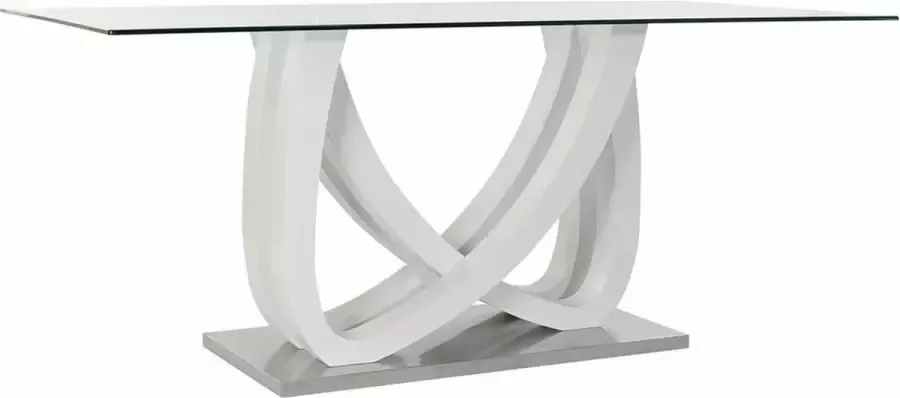 DKD Home Decor Eettafel Kristal Ziverachtig Transparant Wit Hout MDF (180 x 90 x 76 cm)