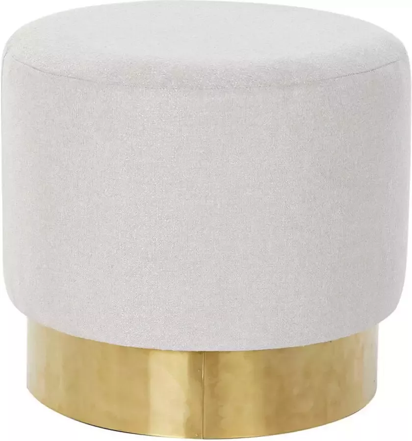 DKD Home Decor Gemakkelijk verplaatsbare meubels Gouden Metaal Wit Microvezel (44 x 44 x 40 cm)