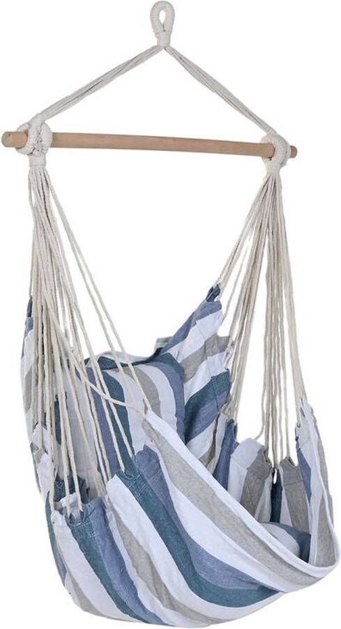 DKD Home Decor Hangmat Strepen Blauw Wit (100 x 60 x 135 cm)