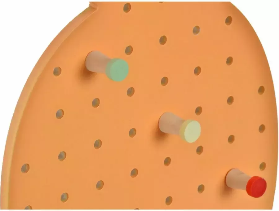 DKD Home Decor Kapstok 21 5 x 1 x 37 5 cm Hout Oranje ananas Tropisch