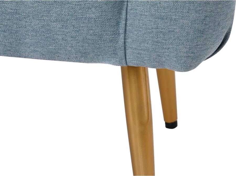 DKD Home Decor Vintage Zitbank Pleun Linnen Metaal Blauw 103x46x42cm - Foto 2