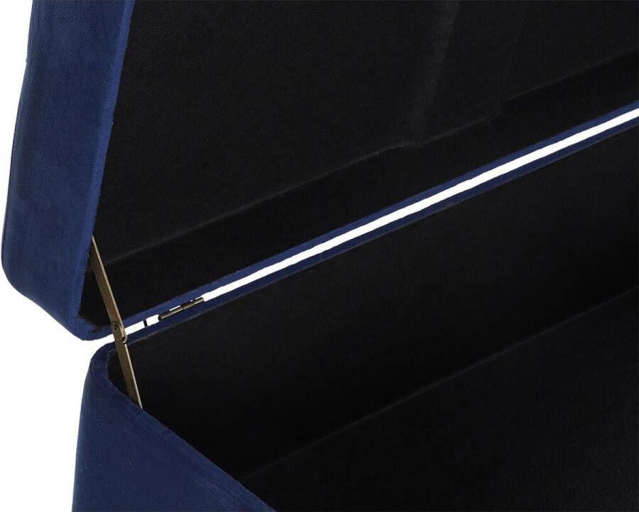 DKD Home Decor Kruk Blauw Gouden Metaal Fluweel (90 x 40 x 47 cm)