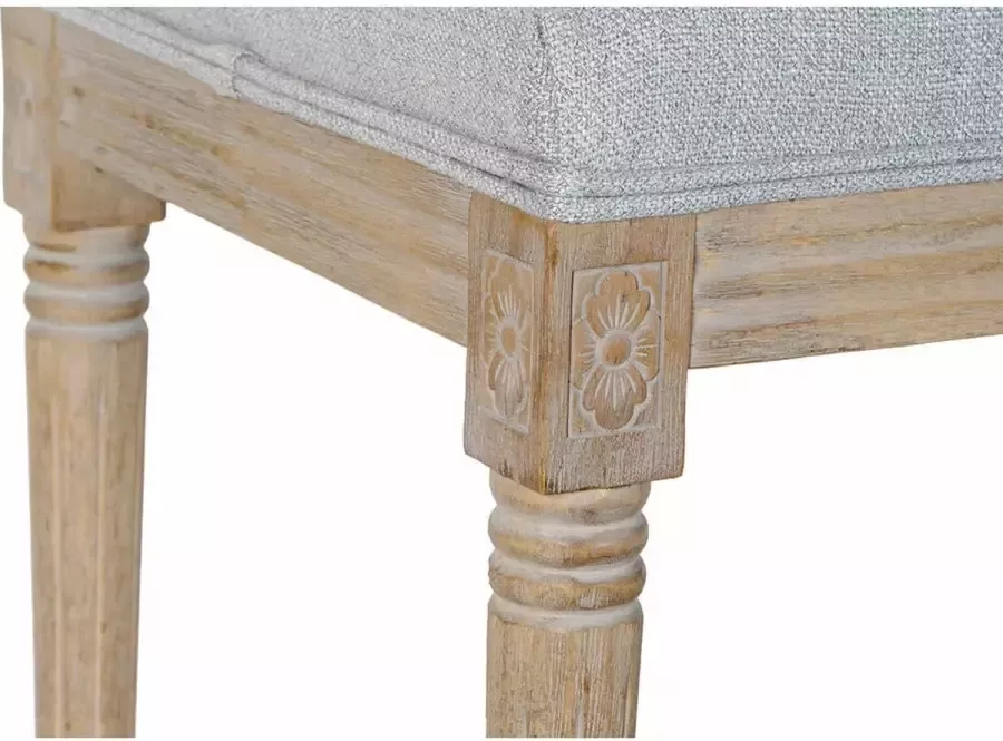 DKD Home Decor Kruk Lichtgrijs Hout Natuurlijk rubber Rubberwood 122 x 41 x 48 cm