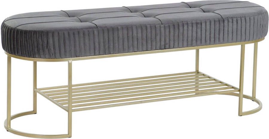 DKD Home Decor Kruk Grijs Gouden Metaal 120 x 40 x 45 cm - Foto 2