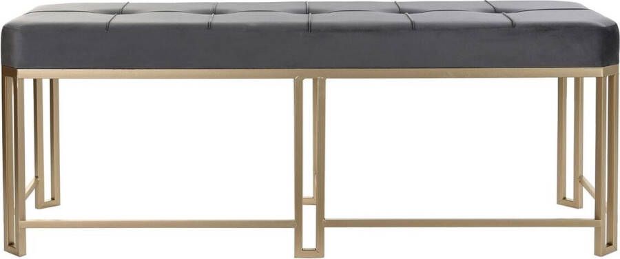 DKD Home Decor Kruk Grijs Metaal Fluweel (120 x 40 x 47 cm)