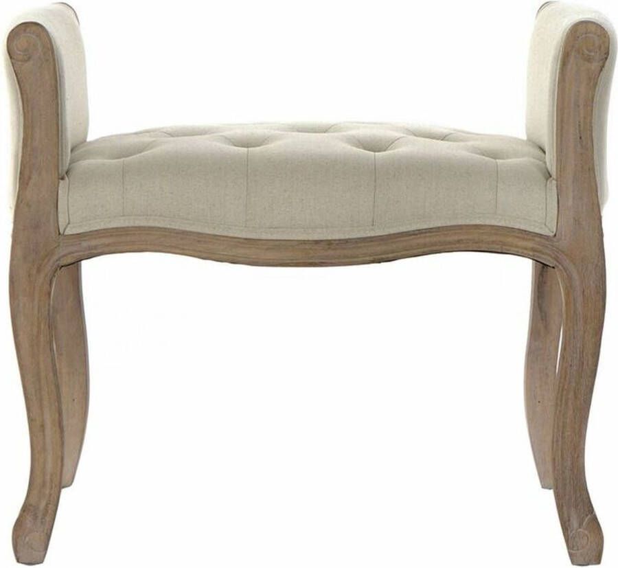 DKD Home Decor Kruk Natuurlijk Grijs Polyester Fluweel Rubberwood (65 x 46 x 60 5 cm)