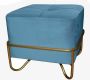 Maison de france Kruk DKD Home Decor Blauw Polyester Schuim Metaal Gouden Hout MDF (42 x 42 x 38 cm) - Thumbnail 2