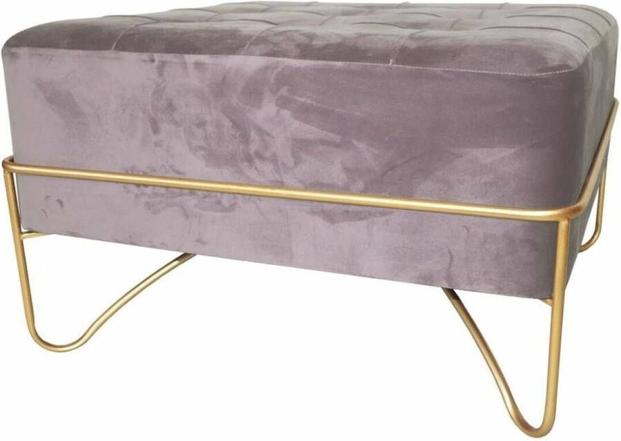 DKD Home Decor Kruk Schuim Roze Gouden Metaal Polyester Fluweel Hout MDF (80 x 80 x 42 cm)