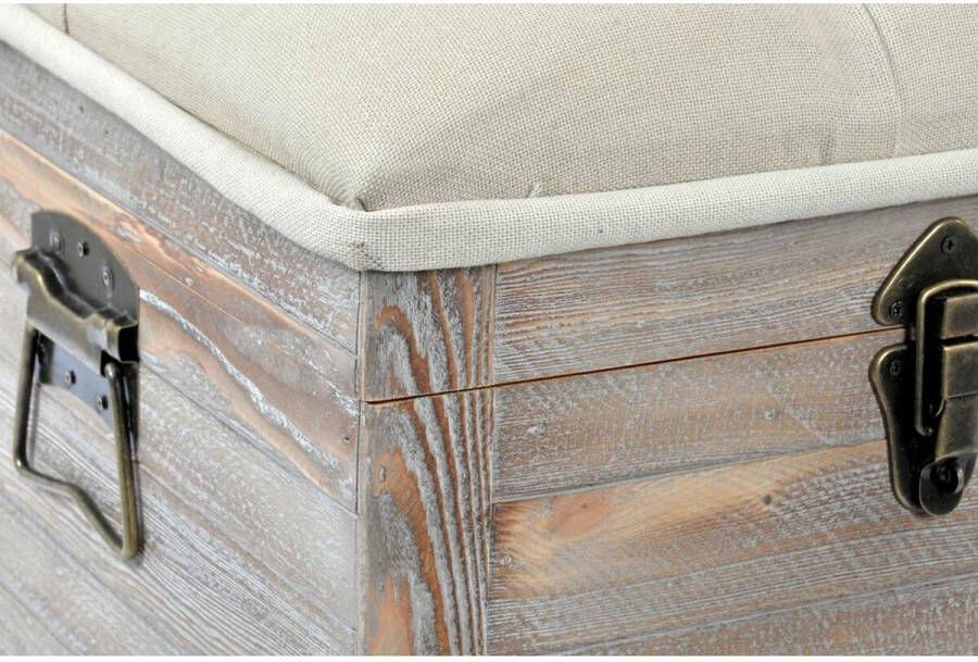 DKD Home Decor Kruk Spar Zwart Beige Bruin Polyester (82 x 42 x 50 cm)