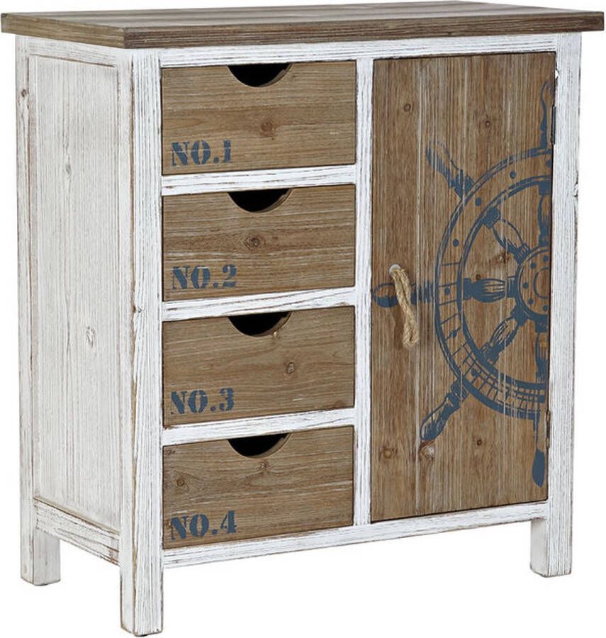DKD Home Decor Ladenkast 70 x 35 x 76 5 cm Spar Natuurlijk Blauw Wit Roer