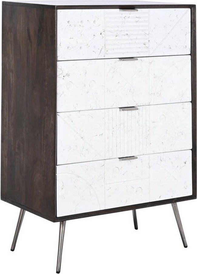 DKD Home Decor Ladenkast 70 x 40 x 105 cm Wit Donkerbruin Mangohout
