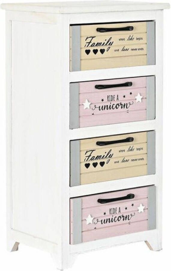 DKD Home Decor Ladenkast Grijs Beige Roze Wit Kinderen Paulownia hout (40 x 29 x 73 5 cm)