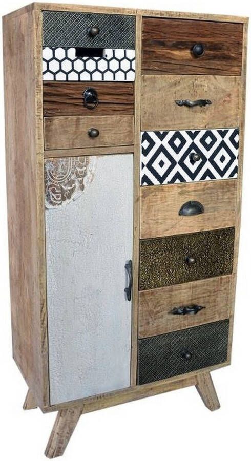 DKD Home Decor Ladenkast Metaal Koloniaal Mangohout 55 x 30 x 110 cm