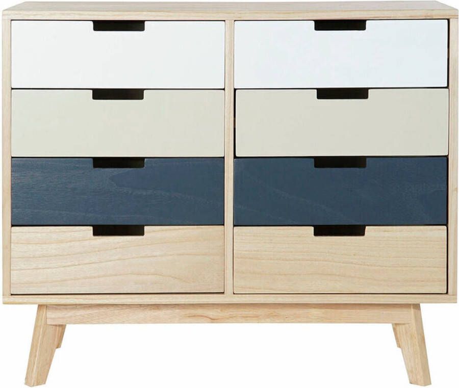 DKD Home Decor Ladenkast Natuurlijk Beige MDF Wit Donker grijs Paulownia hout (79 x 35 x 65 cm)