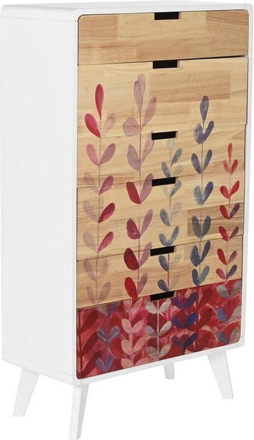 DKD Home Decor Ladenkast Scandi Natuurlijk Rubberwood Wit Kastanjebruin Hout MDF 60 x 30 x 108 cm