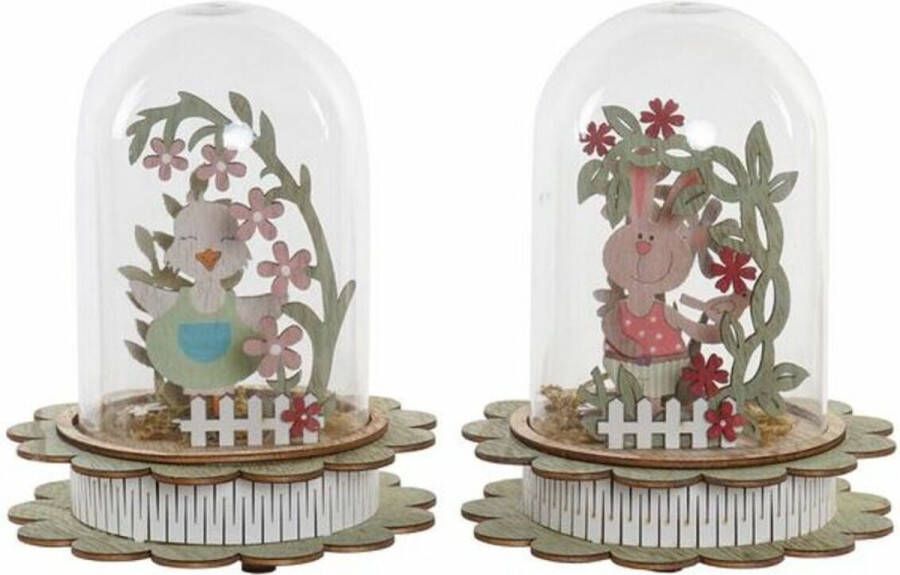 DKD Home Decor Lamp dieren LED (2 pcs) (14 x 14 x 18 cm)