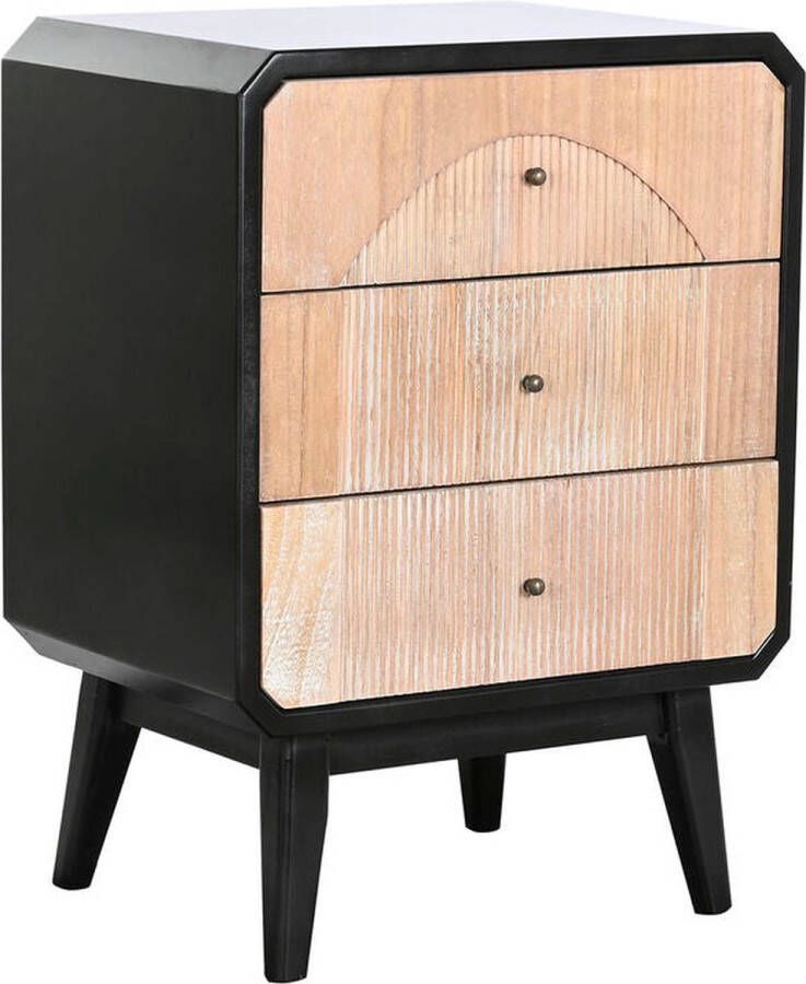 DKD Home Decor Nachtkastje 48 x 35 x 66 cm Natuurlijk Zwart Hout