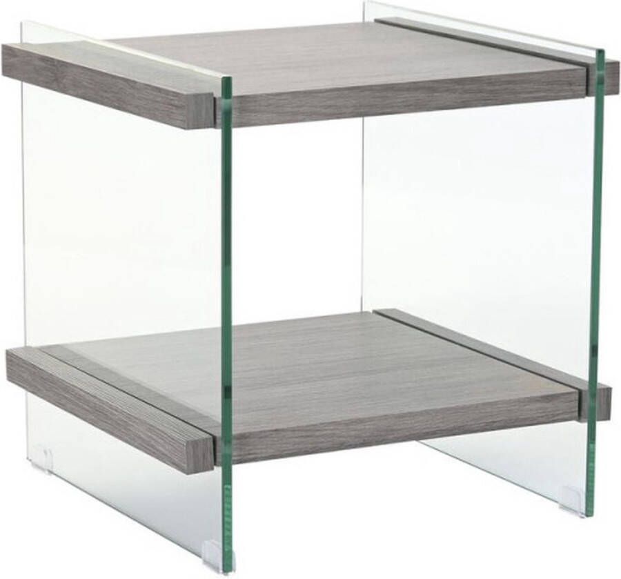 DKD Home Decor Nachtkastje Kristal MDF Gehard glas (50 x 50 x 49 cm)